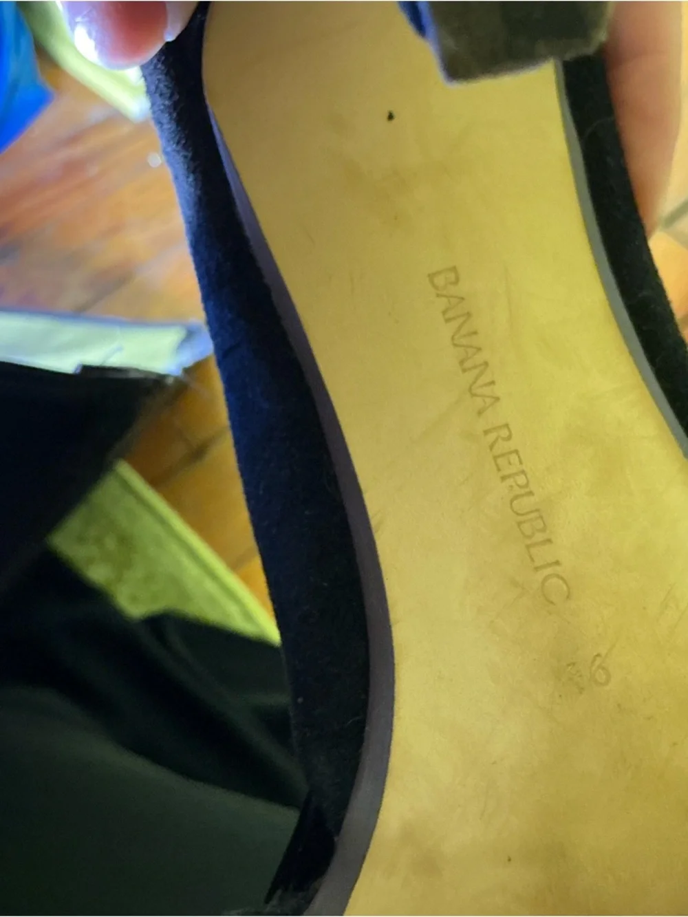 Banana Republic Black Suede Pointed-Toe D'Orsay Heels